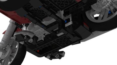 Bir araba motorunun 3 boyutlu görüntüsü.