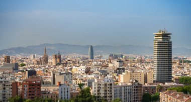 27 Mayıs 2023 - Barselona, İspanya: Montjuich dağından Barcelona 'ya bakınız.