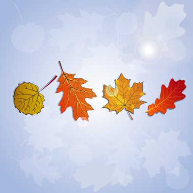 Stilize sonbahar bir dizi ile siyah anahat terk.