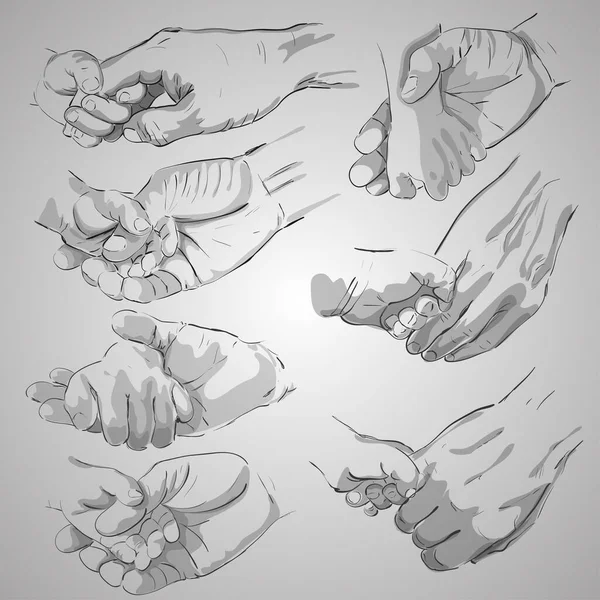 Çocuğun ve babanın elleri. Bir çift el.