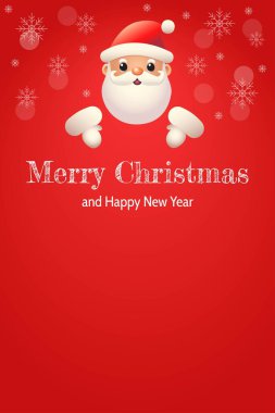 Noel Baba Noel ve Yeni Yıl Afişi. Vektör Illustratio