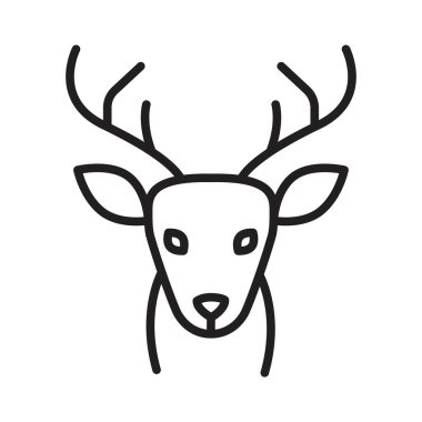 Geyik başı simgesi Noel vektör çizimi