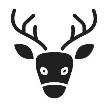 Geyik kafası simgesi Noel vektör çizimi