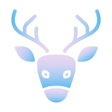 Gradyan geyik başı ikonu Noel vektör çizimi