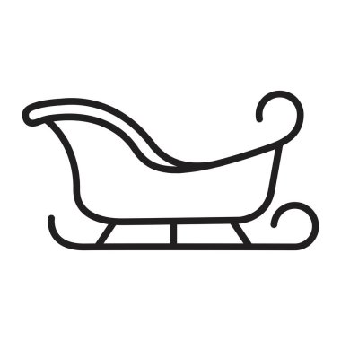 Noel Baba kızağı çizgisi ikonu Noel vektör illüstrasyonu