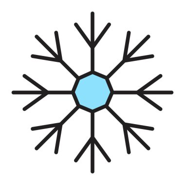 Renkli kar tanesi ikonu Noel vektör illüstrasyonu