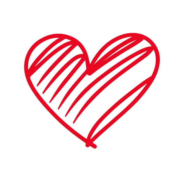 El yapımı bir kalp. Sevgililer Günü için tasarım konsepti. Vektör illüstrasyonu