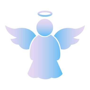 Gradyan Noel meleği ikon vektör çizimi