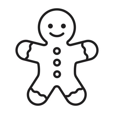 Line Christmas gingerbread man icon vector illustration