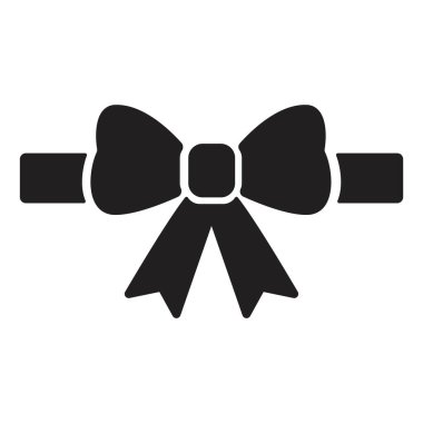 Solid Christmas ribbon icon vector illustration. Gift ribbon.