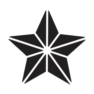 Katı Noel yıldızı ikonu vektör çizimi. 