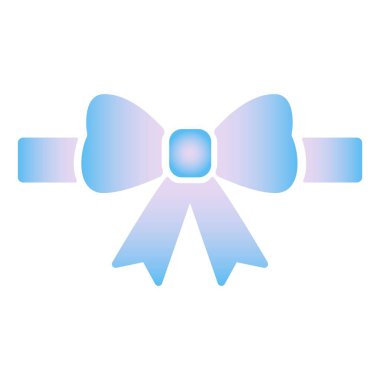 Gradyan Noel kurdele ikonu vektör illüstrasyonu. Hediye kurdelesi.