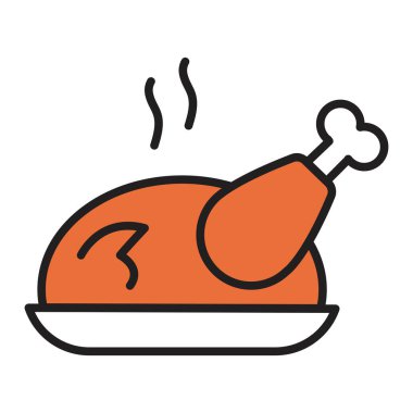 Noel hindisini rengarenk bir tabakta, yenilebilir felçli. Bayram menüsü tasarımı, kartlar, web, uygulamalar, baskılar ve yeni yıl projeleri için en az bayram gıda sembolü.