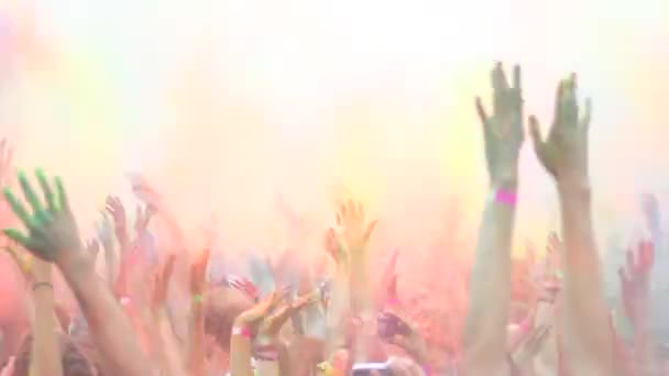 色のホーリー祭のお祝い — ストック動画