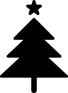 Geometrik siyah-beyaz tarzda dizayn edilmiş bir köknar ağacı siluetinin vektör çizimi. Zarif ve düzensiz görseller gerektiren dijital grafikler, tatil ve mevsimlik projeler için ideal.