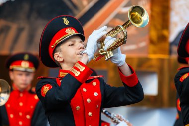 The Band of the Moscow Military Music College from Russia at the Red Square clipart
