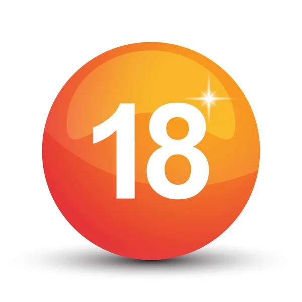 Nummer van 3D-cirkel oranje — Stockvector