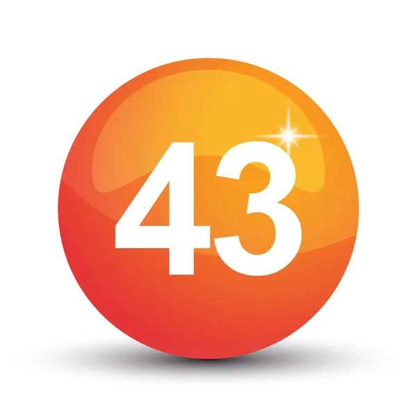 Number 3d circle orange — Stock Vector