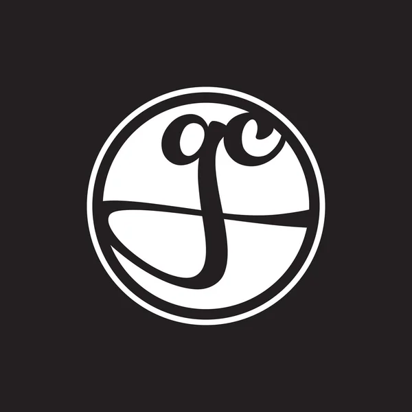 Lettre initiale logo cercle avec anneau — Image vectorielle