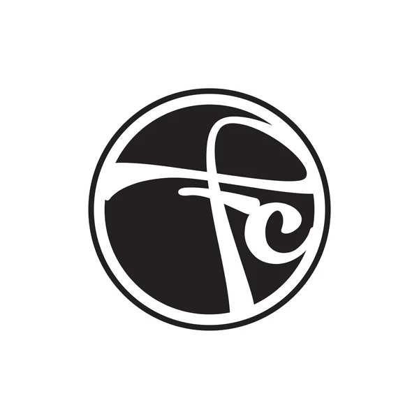 Anfangsbuchstabe Logo Kreis mit Ring — Stockvektor