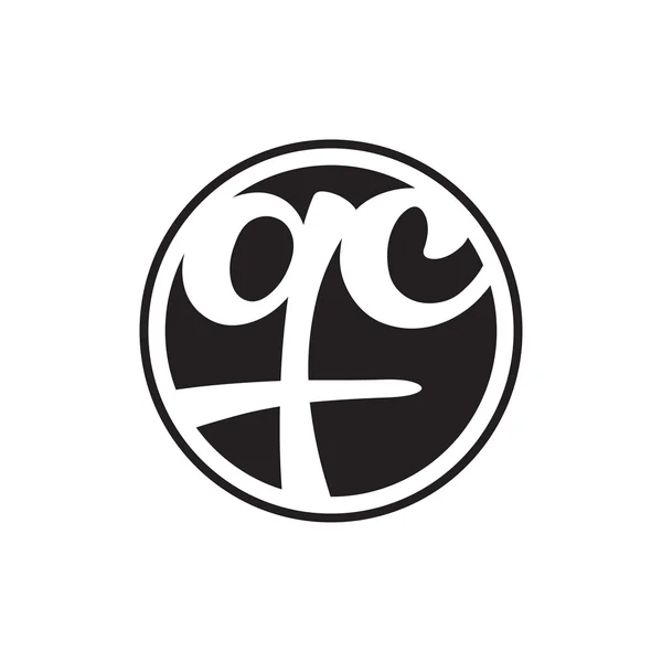 Pierwsza litera logo okrąg z pierścieniem — Wektor stockowy