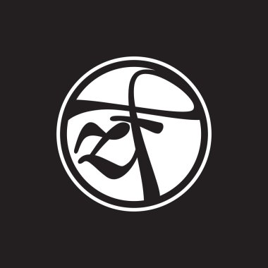 İlk harf logo daire halkası ile