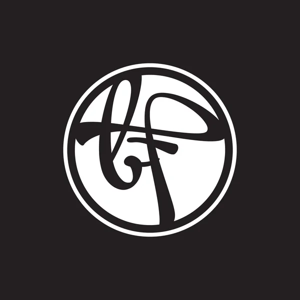 Eerste brief logo cirkel met ring — Stockvector