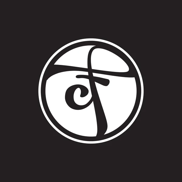 Awal huruf logo lingkaran dengan cincin - Stok Vektor