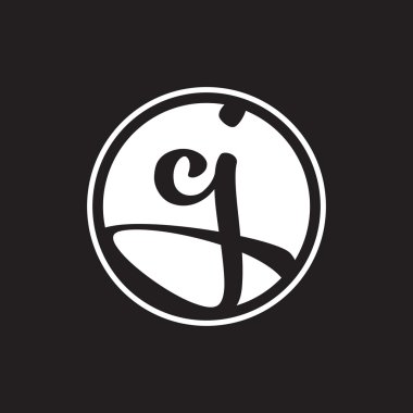 İlk harf logo daire halkası ile