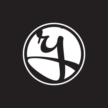 İlk harf logo daire halkası ile