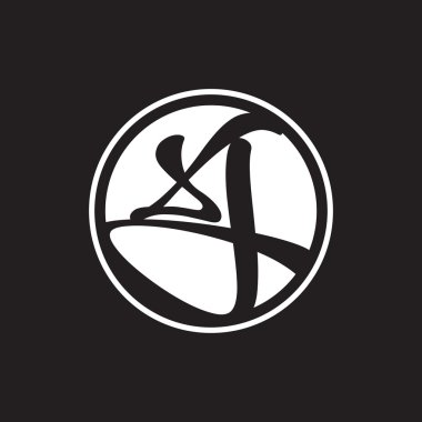 İlk harf logo daire halkası ile