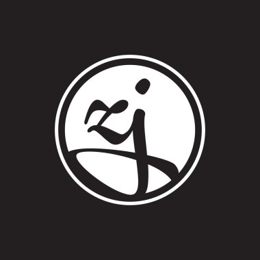 İlk harf logo daire halkası ile