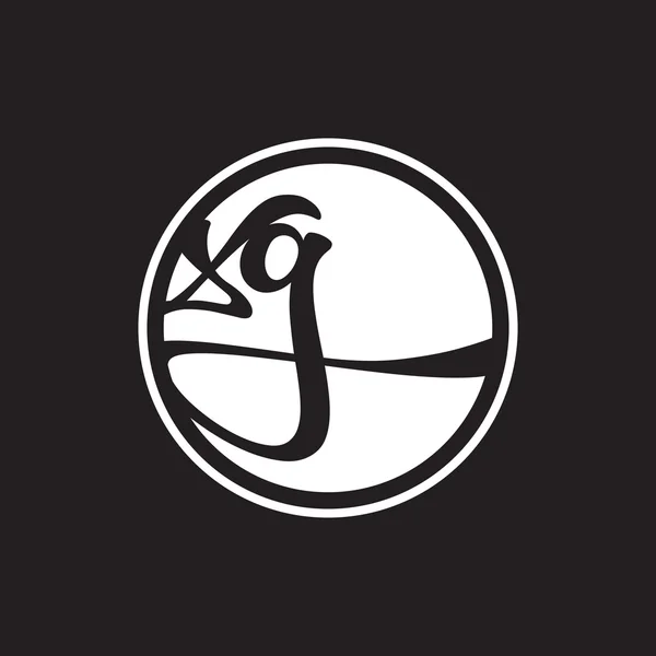 リングの最初の文字ロゴ円 — ストックベクタ