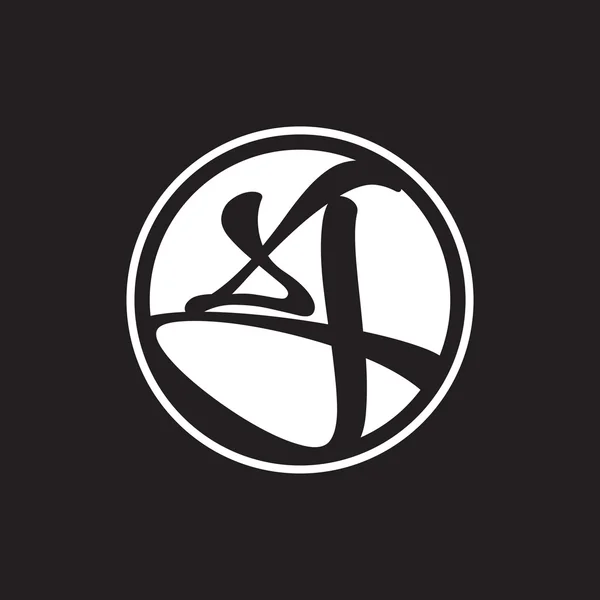Початкова літера логотип кола з кільцем — стоковий вектор