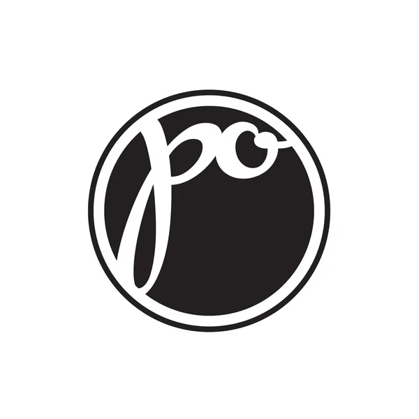 Lettera iniziale logo cerchio con anello — Vettoriale Stock