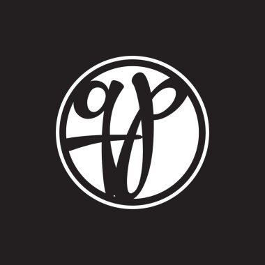 İlk harf logo daire halkası ile