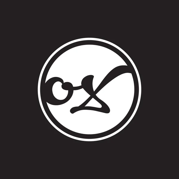 Begynnelsebokstav logotyp cirkel med ring — Stock vektor