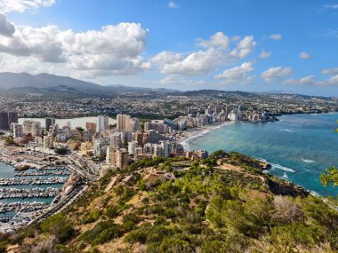 İspanya 'daki Akdeniz kıyılarının havadan görünüşü