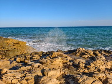 sea waves in the mediterranean coast of israel.