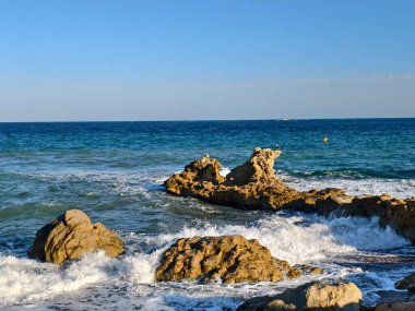 beautiful beach on the mediterranean coast in cyprus