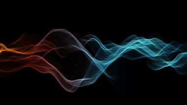 Siyah Arkaplanda Canlı Soyut Dalga Arkaplanı Renkli Akış