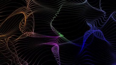 Çoklu Renkli Düz Soyut Akış Dalgaları 4K Arkaplan Canlandırılmış Hareket Grafikleri