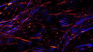 Soyut Hareket Noktası Çizgileri 4K Animasyon Fütüristik Dijital Ağ Arkaplanı