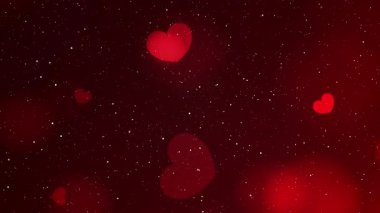 Yüreği Yüzen Güzel Yıldız 4K Arkaplan Romantik Parlayan Hareket Canlandırması