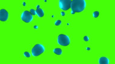 Yüzen Baloncuklar Efekti Yeşil Ekran 4K Animasyon Şeffaf Hareket Arkaplanı