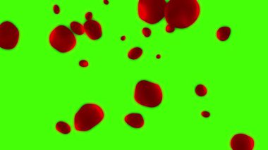 Yüzen Kan Kabarcıkları Yeşil Ekran 4K Canlandırma Arkaplanı Efekti