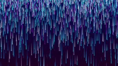 Dijital Veri Yağmuru Arkaplan Neon Düşen Çizgiler Kusursuz Döngü