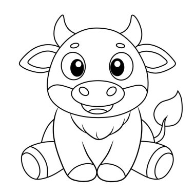 Cesur hatları olan şirin bir karikatür yavrusu. Çocuklar için eğlenceli ve basit bir boyama sayfası olarak yaratılmış..