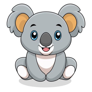 Büyük mavi gözleri, geniş kulakları ve neşeli bir ifadesi olan sevimli çizgi film koalası çocuk çizimleri ya da dekoratif tasarımlar için mükemmel..