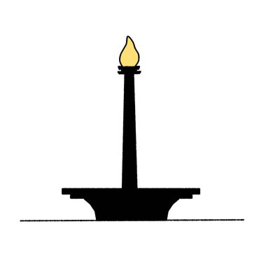 Ulusal Monas Anıtı silüeti Jakarta Endonezya 'nın simgesi